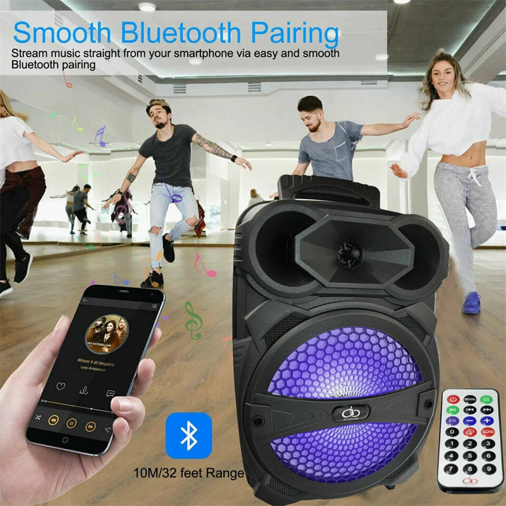 Curuk Portable Wireless Bluetooth Speaker With Led Lights And Mic