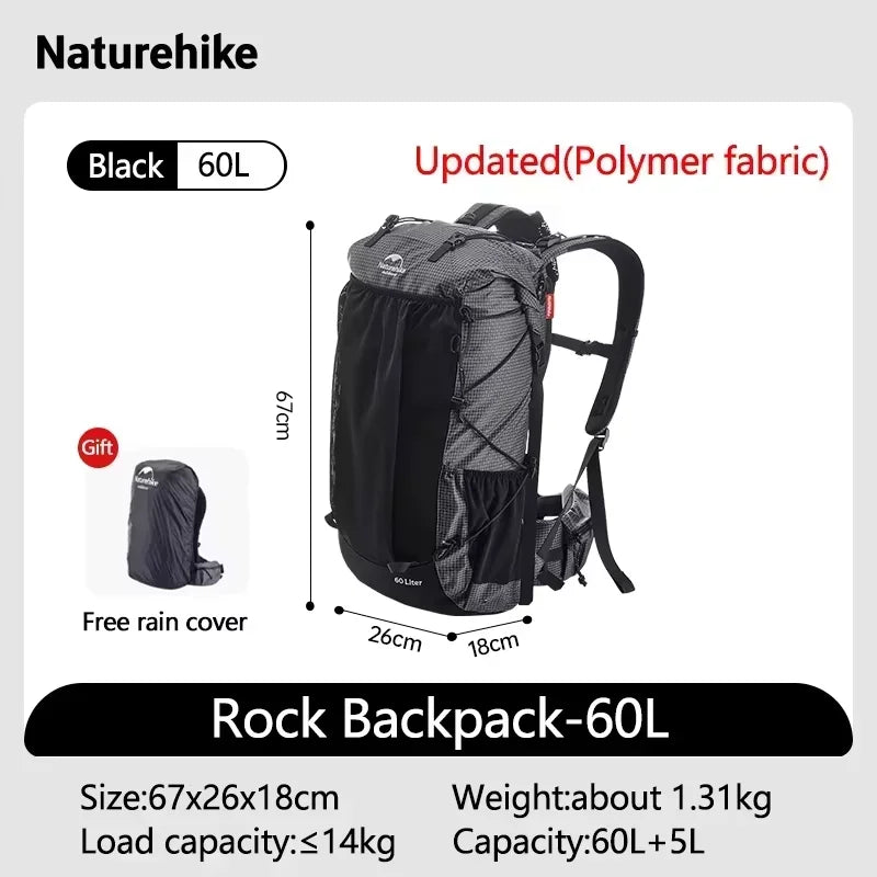 Naturehike Outdoor Hiking Backpack With Rain Cover And Large Capacity