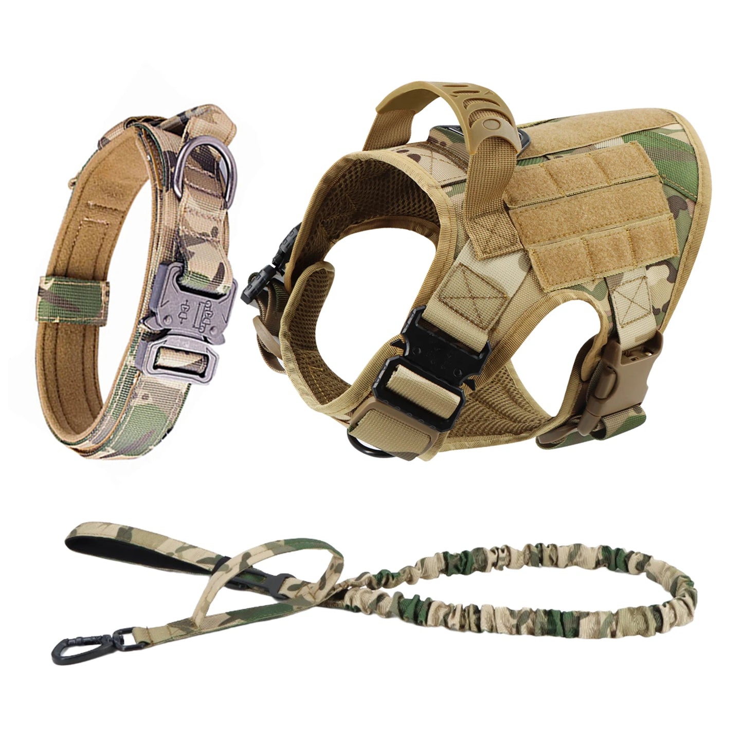 Dog Harness Leash Set Nylon Padded Quick Release Buckle Training