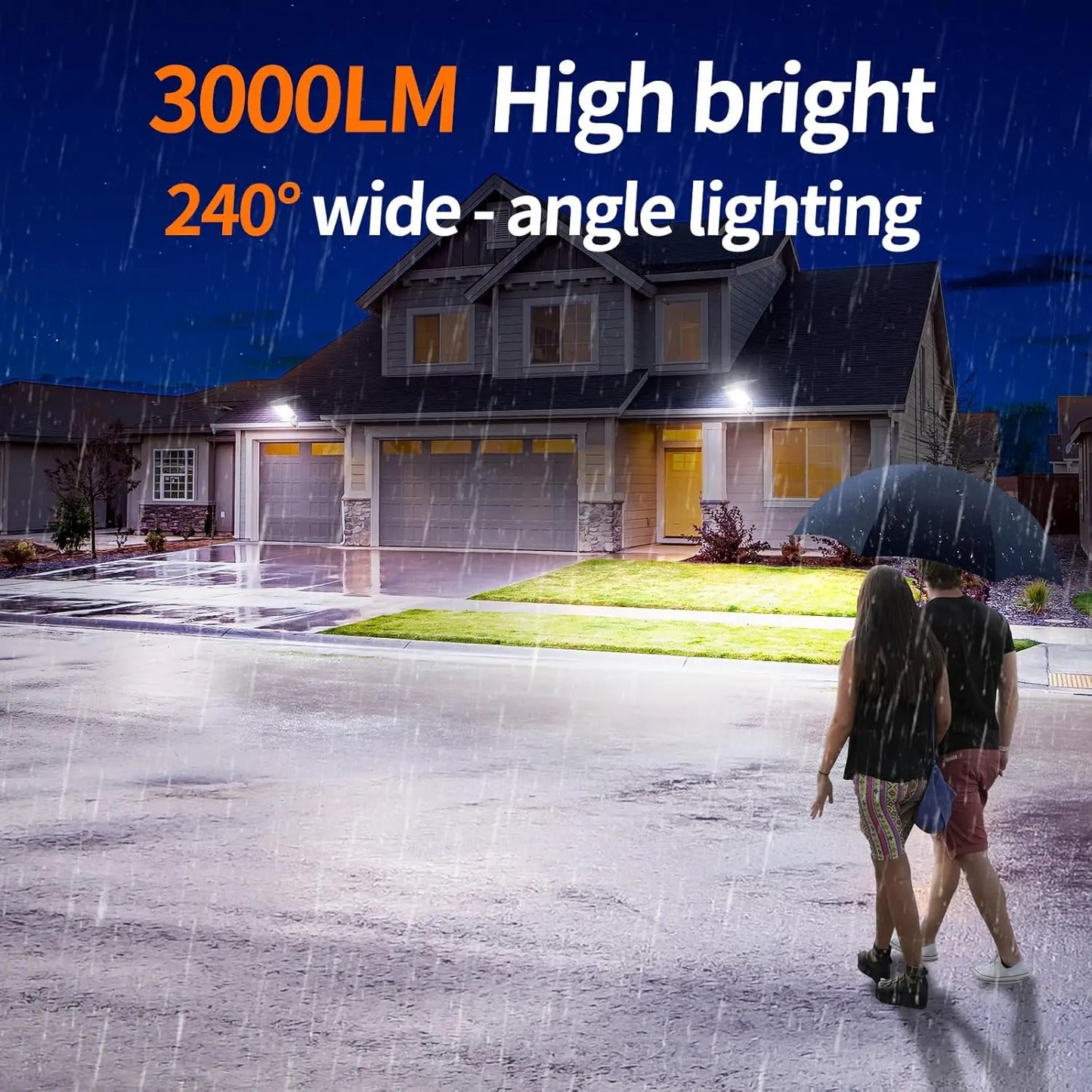Intelamp 12500 mAh Outdoor Solar Street Light With Dual Motion Sensors