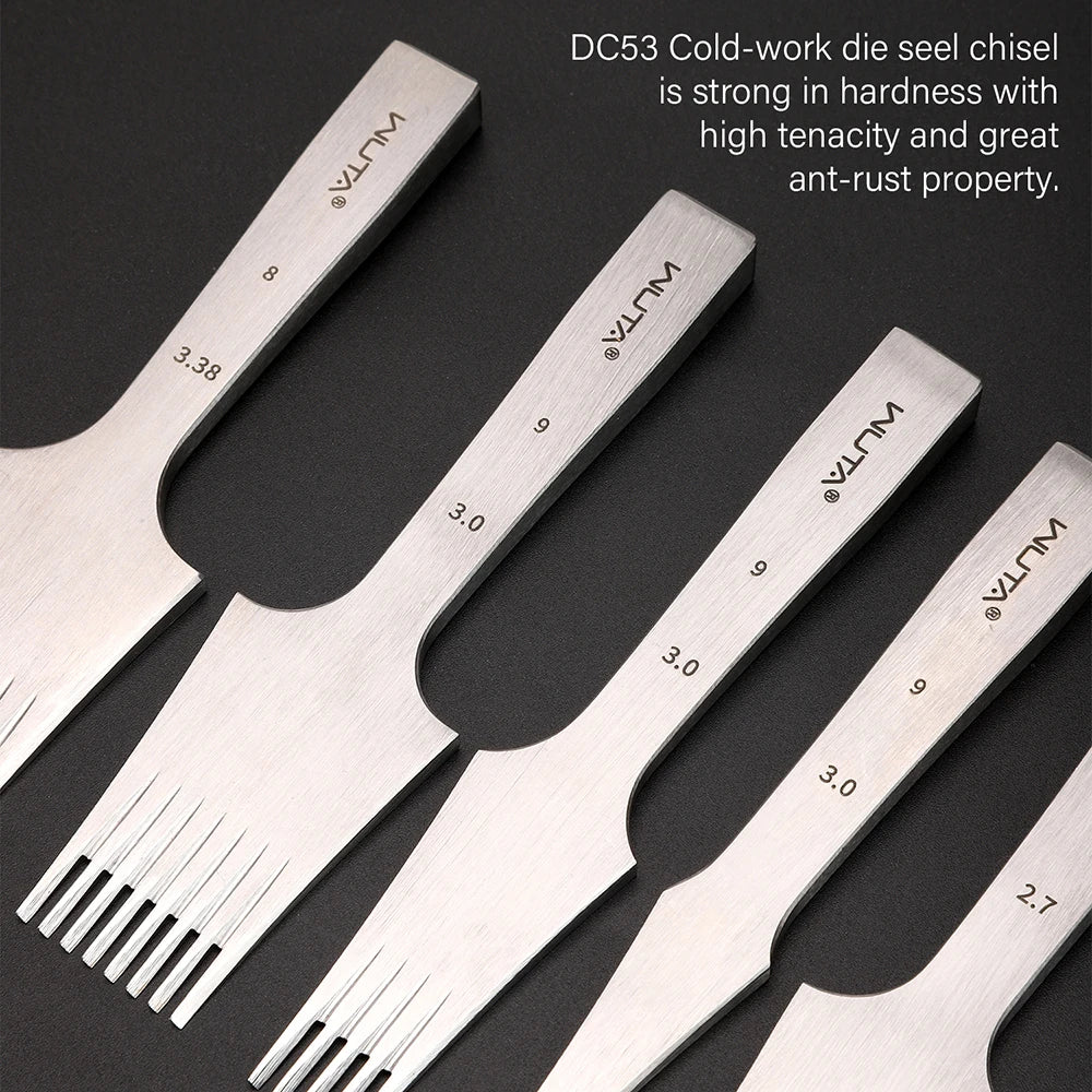 WUTA French Style Leather Pricking Iron Chisel Tool For Leathercraft