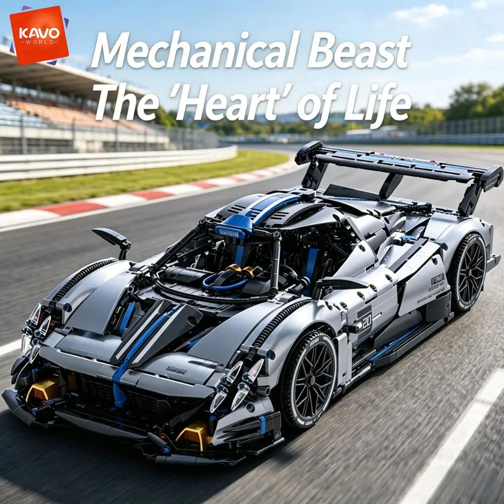 KAVOWORLD Racing Sports Car Building Blocks DIY STEM Assembly Model