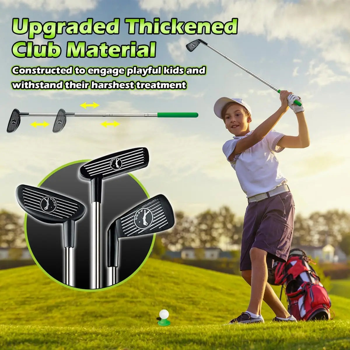 VATOS Kids Golf Set Auto Returner Night Light Indoor Outdoor