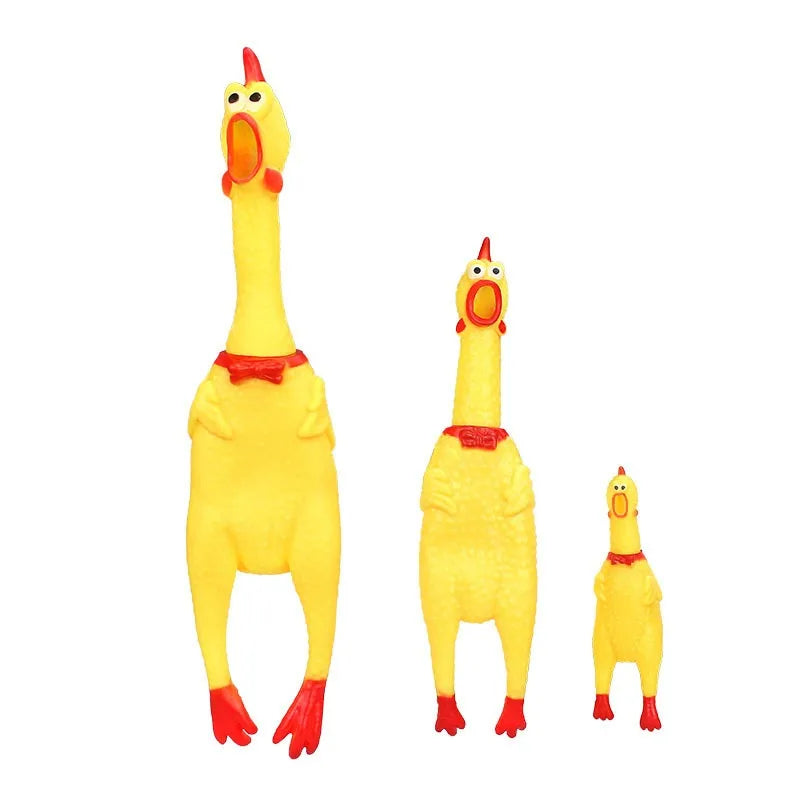 DKSTINYE Squeaky Chicken Dog Toy Squeaker Rubber Chew