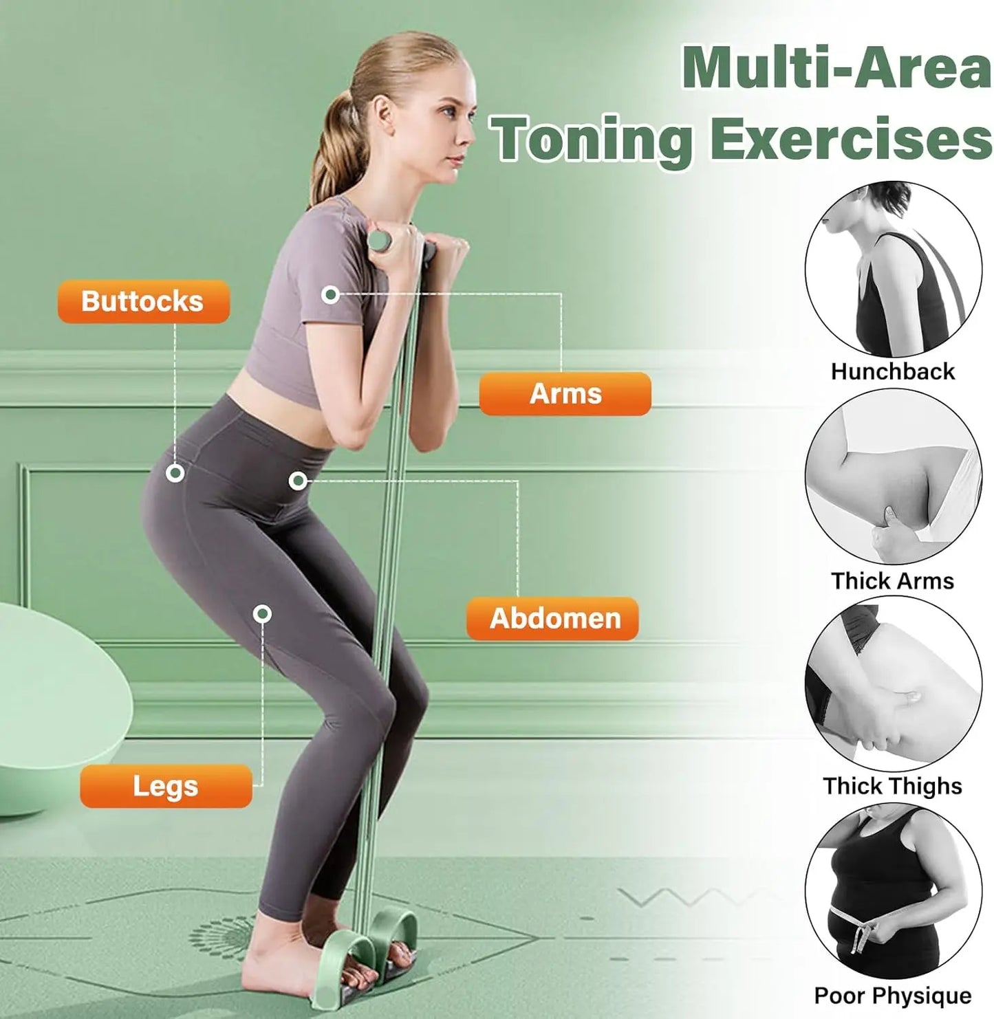 Natural Rubber Pedal Resistance Bands With Handles Fitness Equipment
