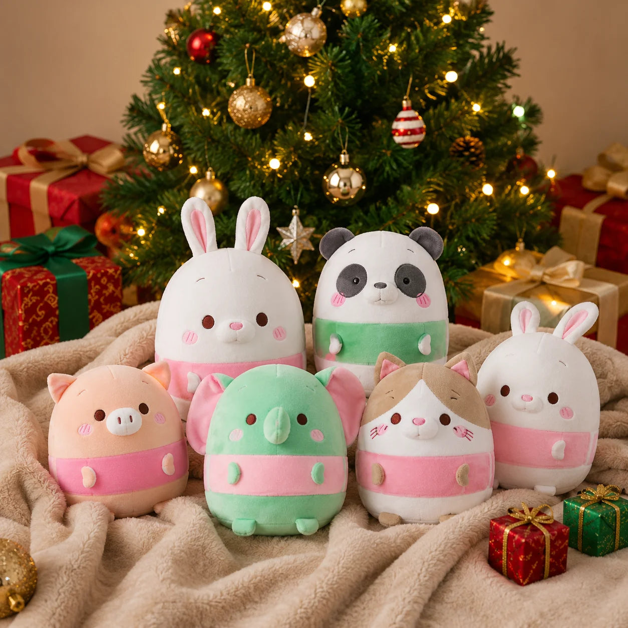 Snowwolf Five Pack Cute Animal Stuffed Plush Toys For Kids