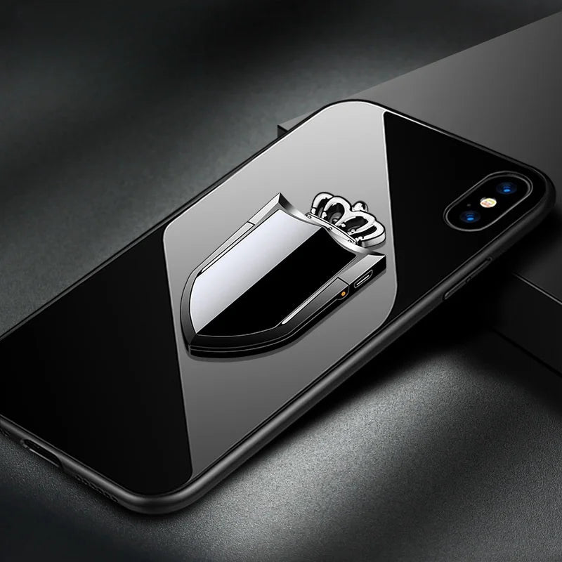 TopFlames Crown Shaped Electronic Lighter With Phone Stand USB Fast Charging