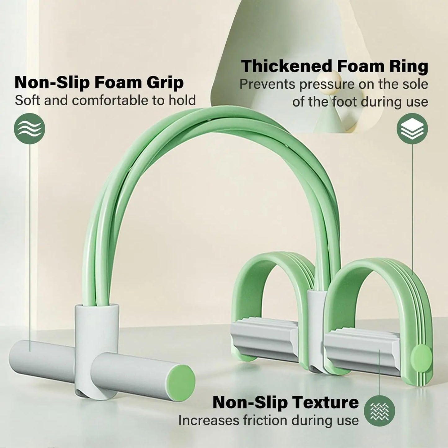 Natural Rubber Pedal Resistance Bands With Handles Fitness Equipment