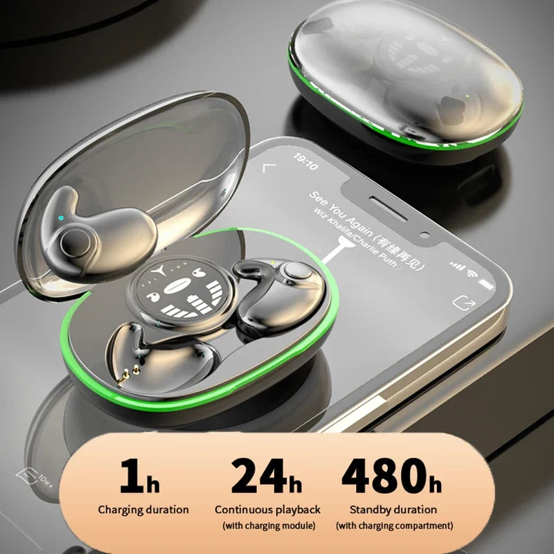 SHUKE Invisible Sleep Earphones Wireless Bluetooth Earbuds 5.3 Noise Reduction