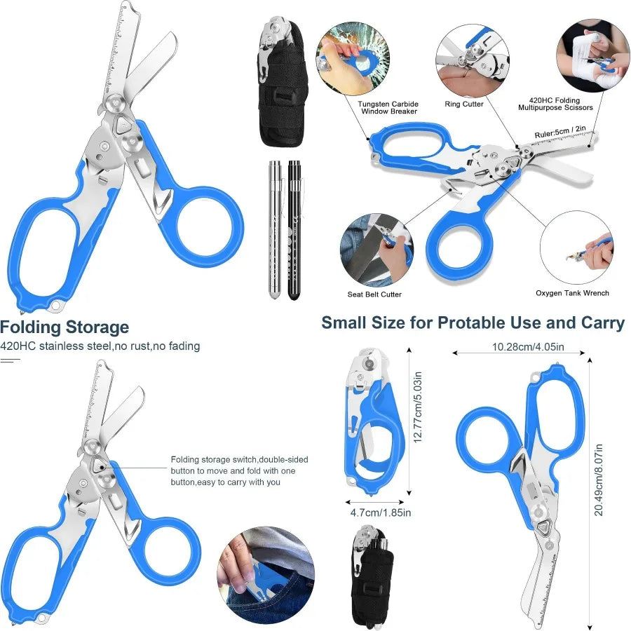 Six In One Emergency Response Shears Stainless Steel Trauma Shears