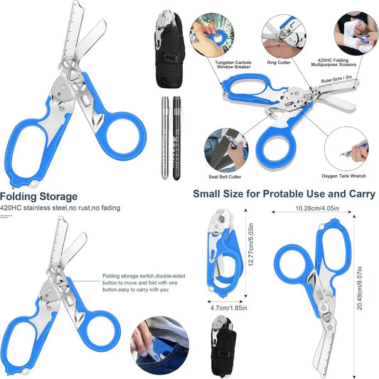 Six In One Emergency Response Shears Stainless Steel Trauma Shears