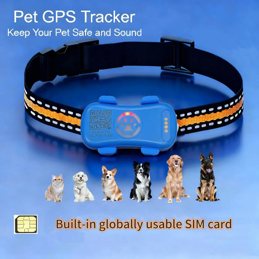 WANWAYTECH GPS Pet Tracker Dogs Cats Real Time Tracking Unlimited 1 Year Service