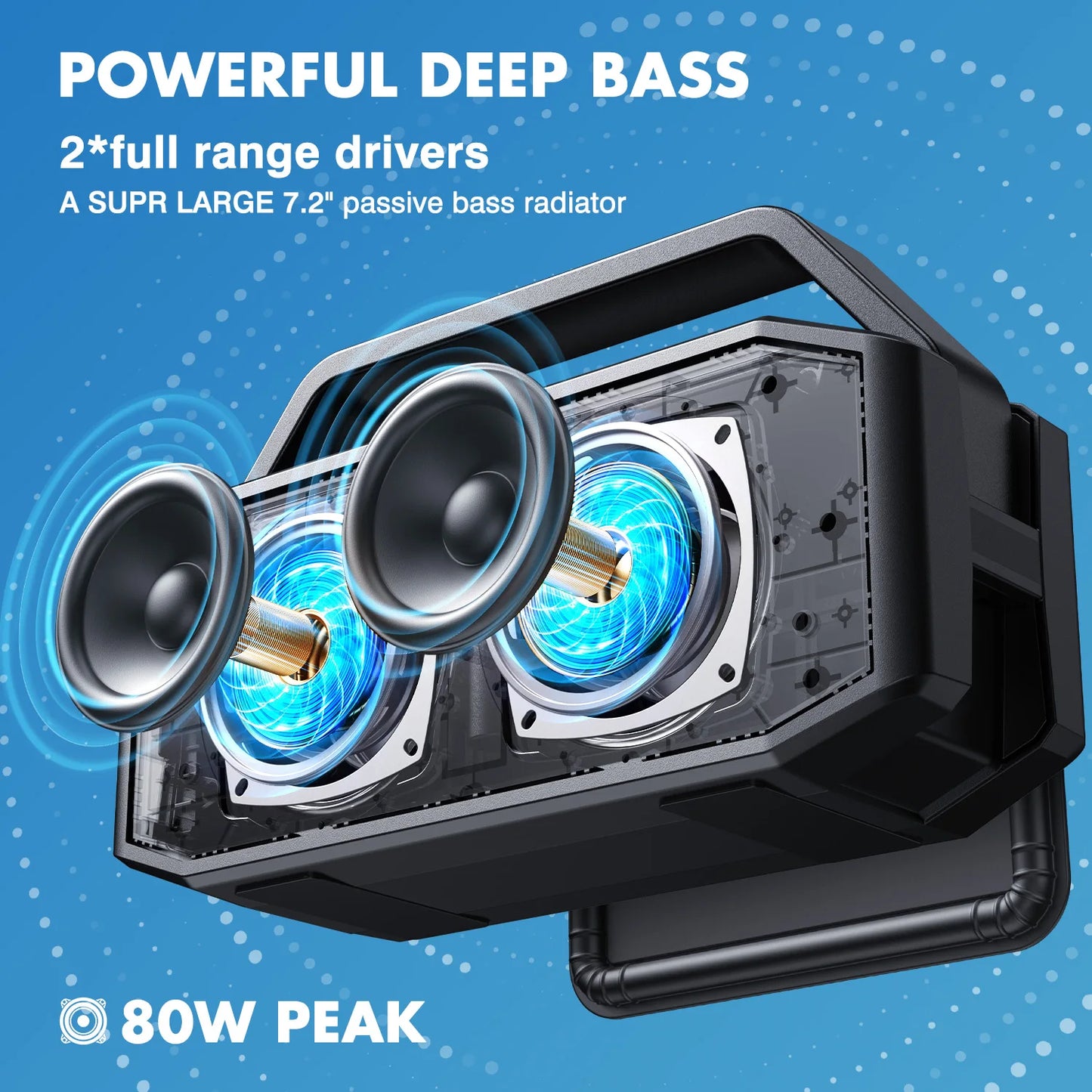 W-King D9-1 Portable Bluetooth Speaker With Subwoofer And IPX6 Waterproof
