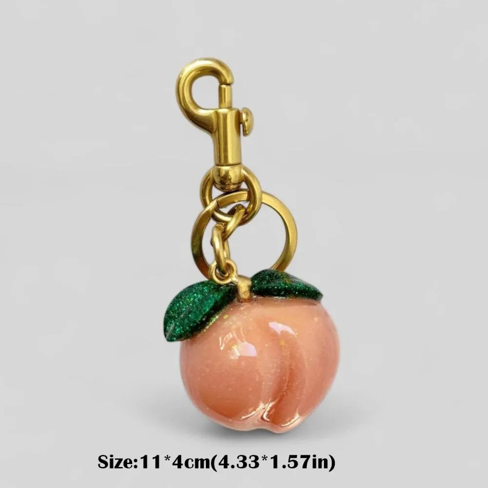 Cute Crystal Bag Charm With Metal Handbag Keychain Pendant