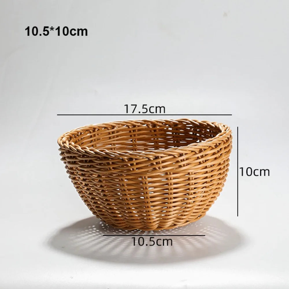 Handwoven Plastic Storage Basket For Kitchen And Home Organization