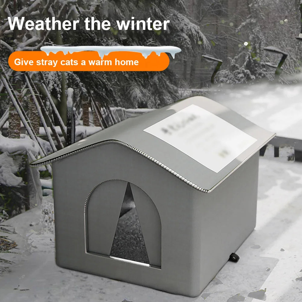 Weatherproof Feral Cat Shelter Outdoor Cat House For Winter Stray Cats And Small Pets