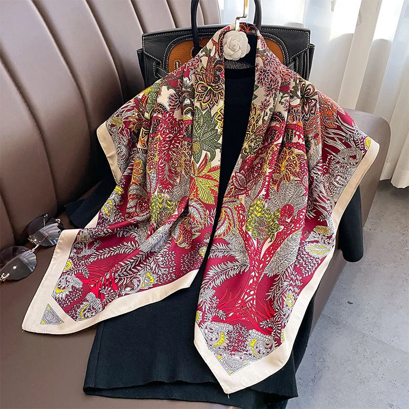 Polyester Square Scarf Hijab Women Multifunctional Shawl Wrap