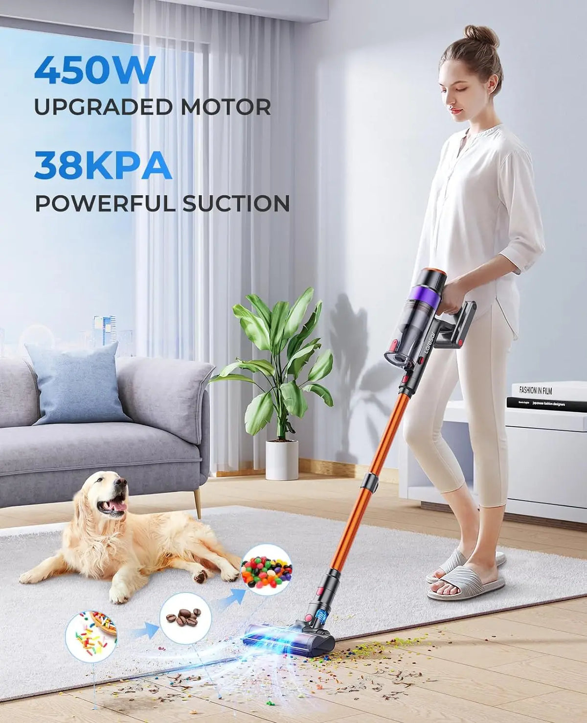 Laresar Elite 8 Cordless Vacuum With Touch Screen And Detachable Battery