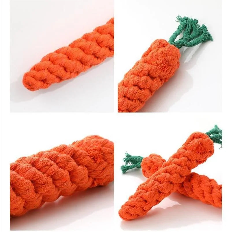 Pet Knot Carrot Rope Toy For Dogs And Cats Indoors