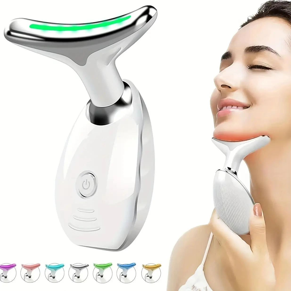 Commodity 7 LED Vibrating Neck Face Personalization Therapeutic Massager Rechargeable