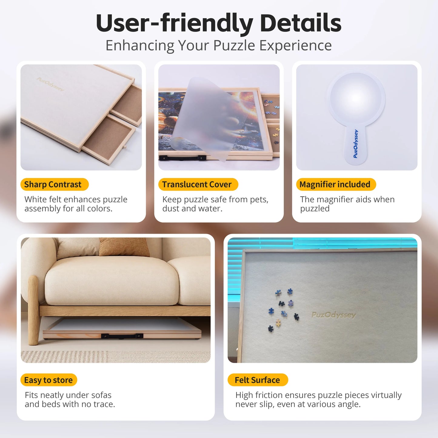 PuzOdyssey 1500 Piece Rotating Tilting Puzzle Board With Drawers