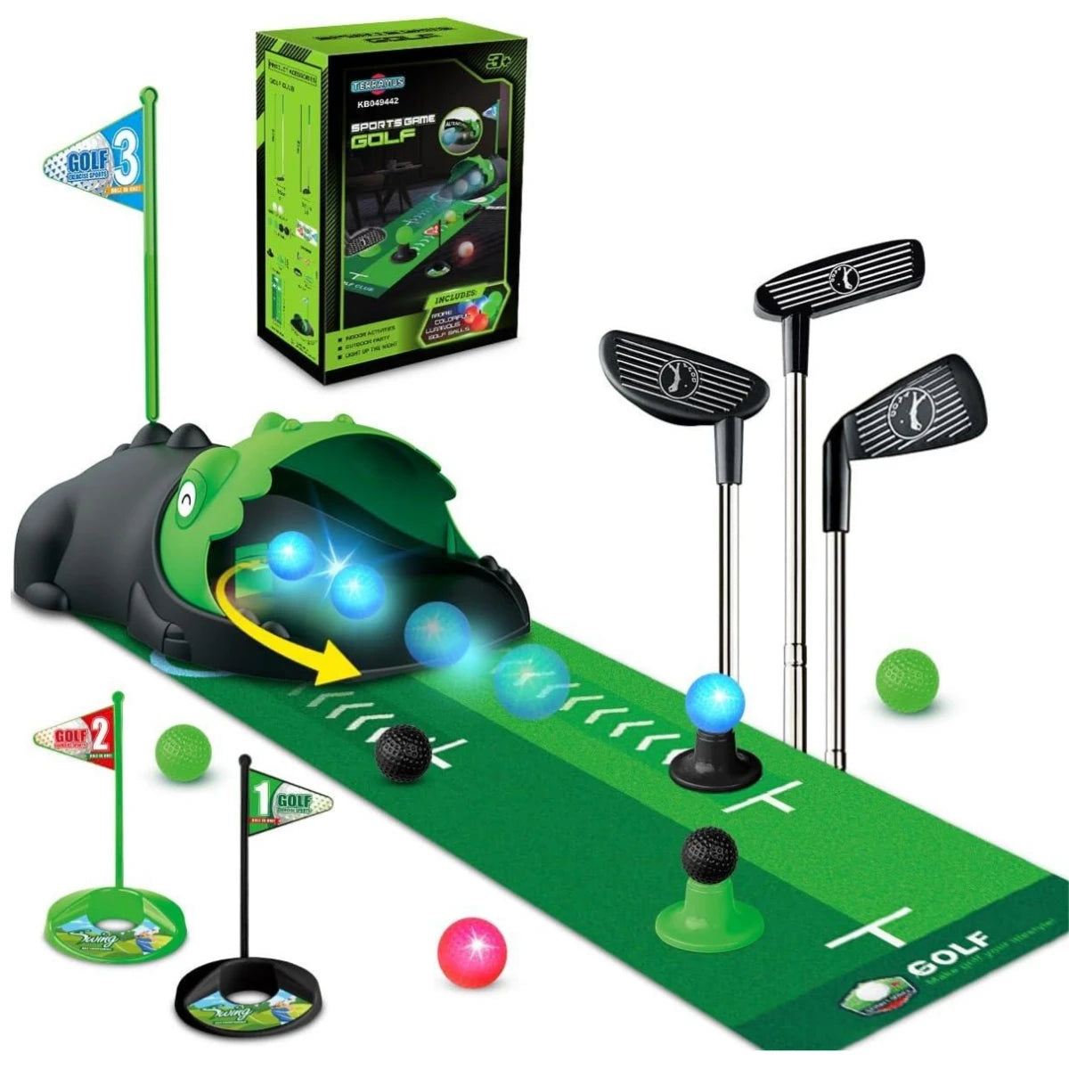 VATOS Kids Golf Set Auto Returner Night Light Indoor Outdoor