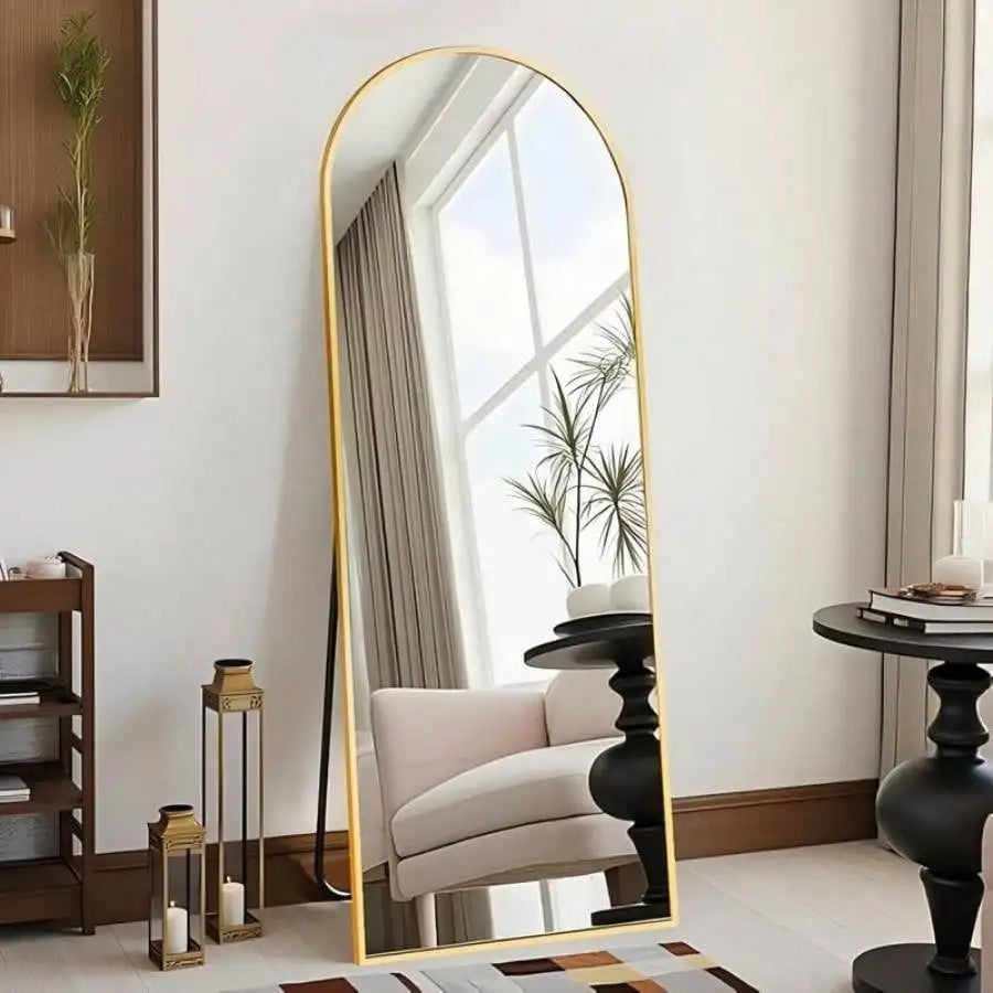 Arched Floor Mirror Wall Mounted Contemporary Home Reflection Decor Aristocratic
