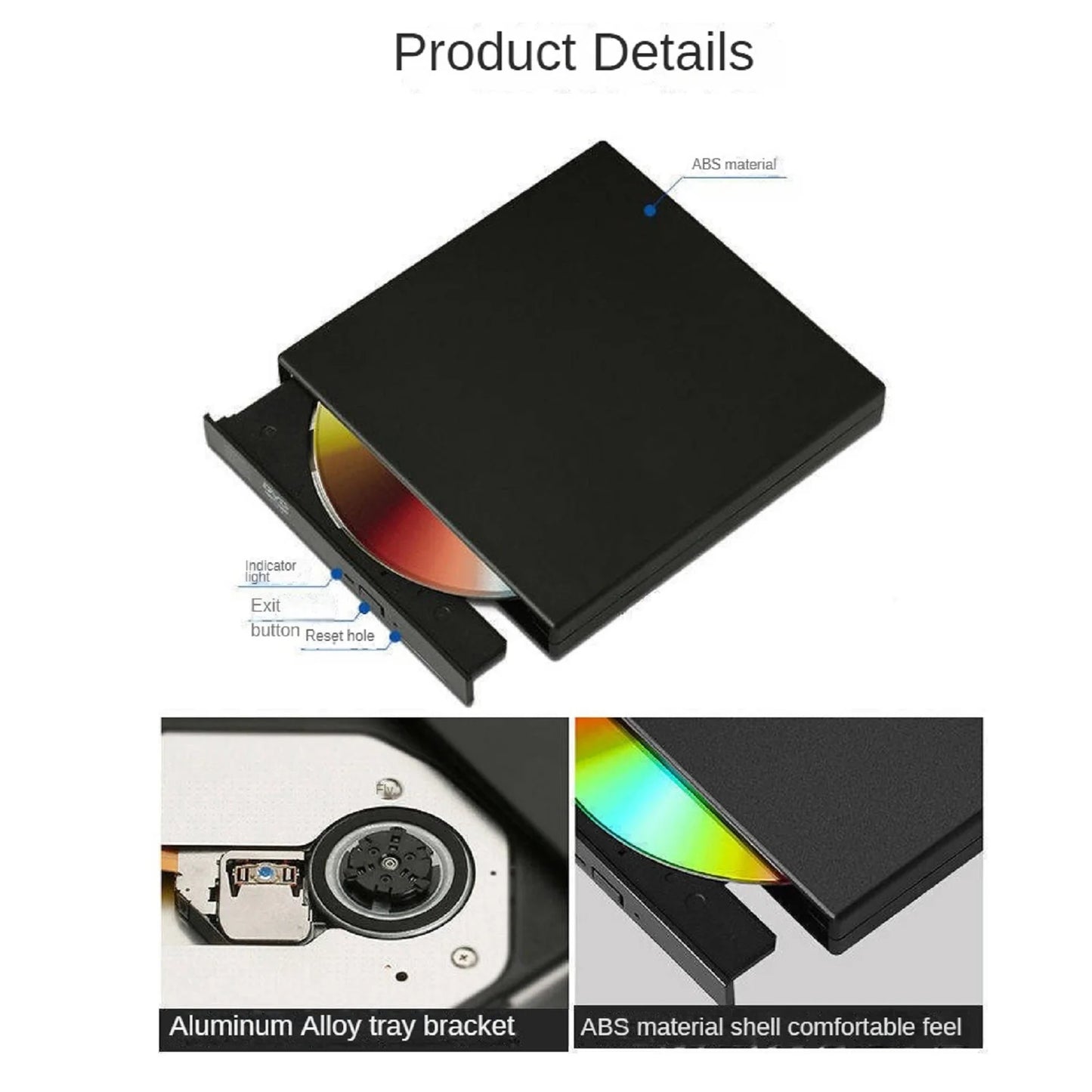 USB 2.0 External CD DVD RW Drive Burner For Laptop