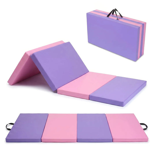 HiMISS Folding Gymnastics Mat For Home Gym Yoga Pilates Tumbling