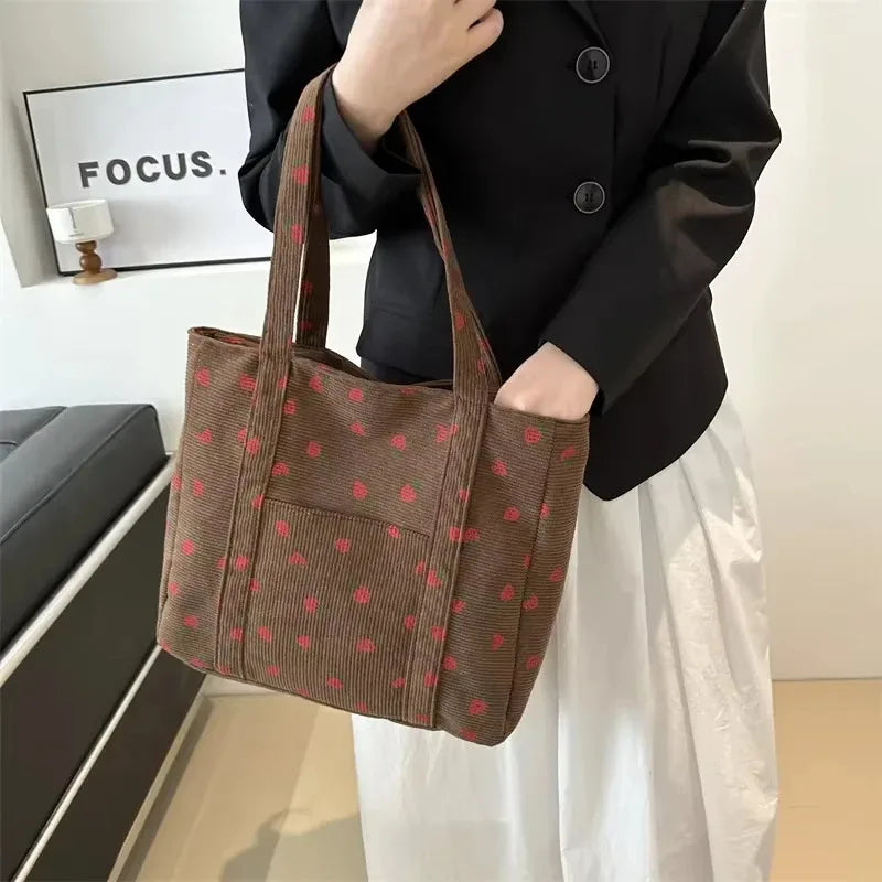 Women Polyester Bucket Bag Beach Fashion Tote Shoulder Handbag Versatile