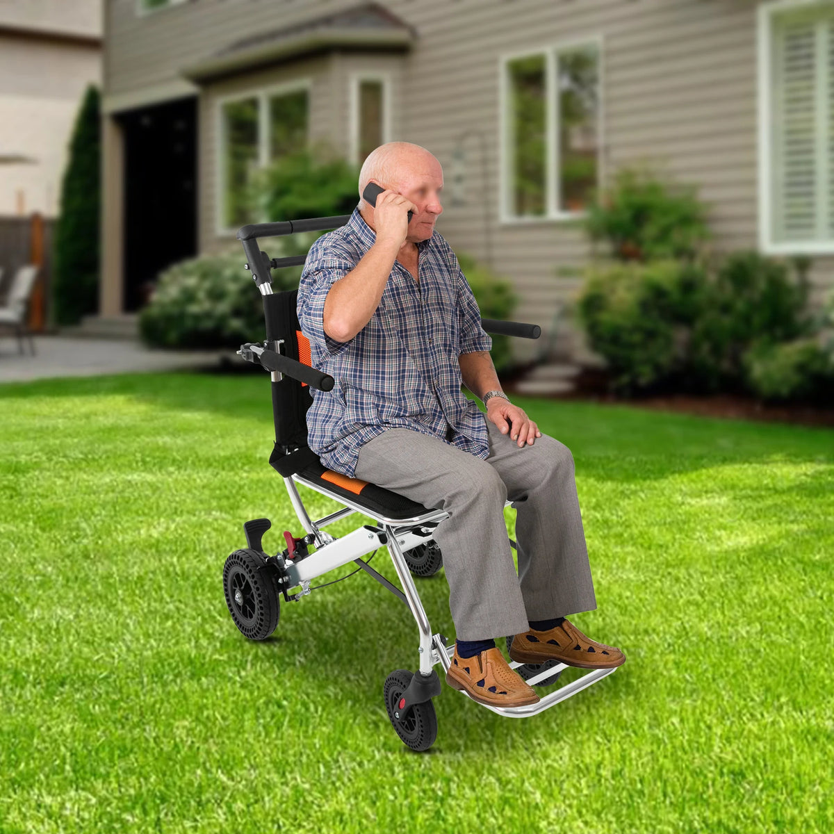 Portable Folding Wheelchair for Seniors and Adults Lightweight Transport Chair