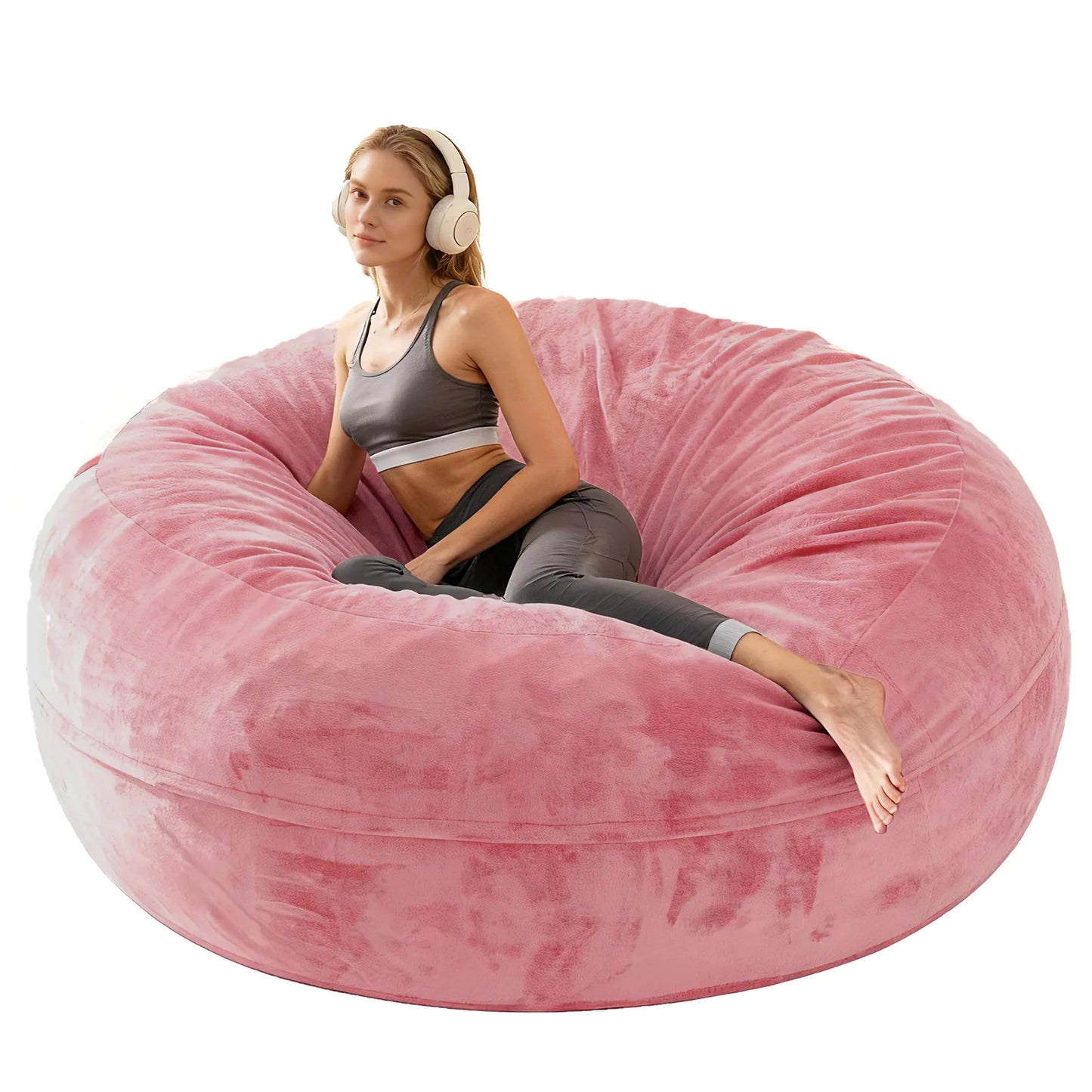 Bean Bag Chair Plush Velvet Sofa For Adults And Guests