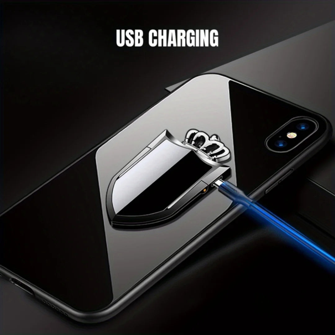 TopFlames Crown Shaped Electronic Lighter With Phone Stand USB Fast Charging