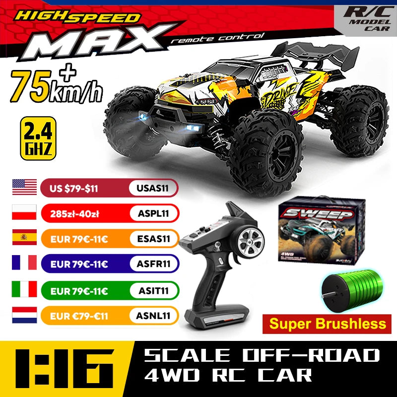 WLtoys 16101 Pro 4WD RC Car With LED Lights