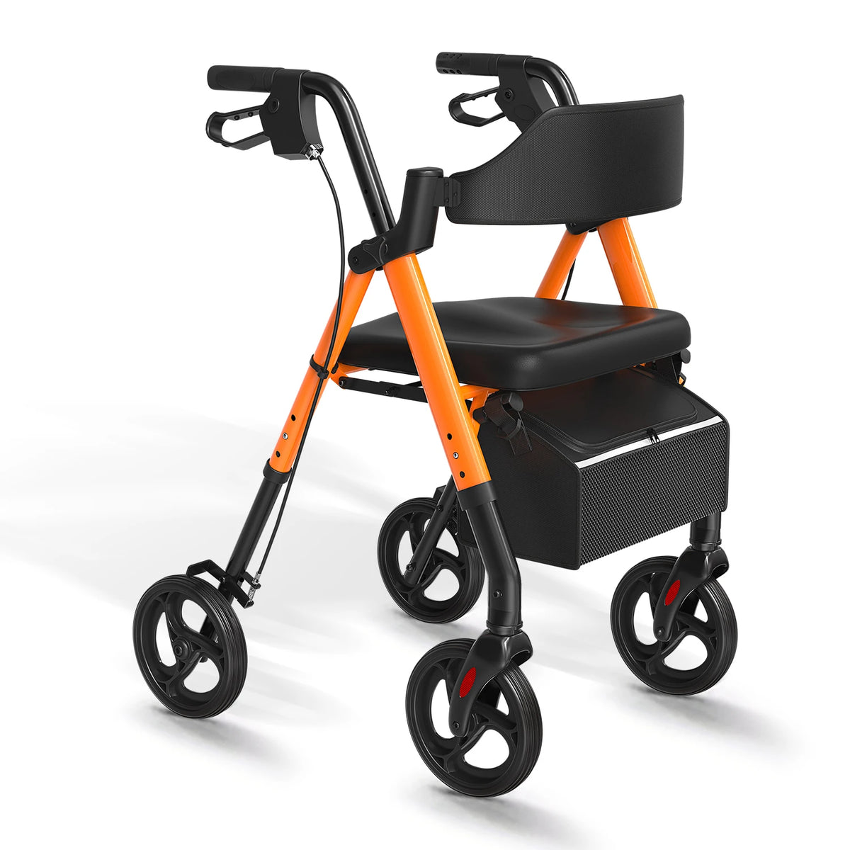 MAIDESITE Foldable Rollator Walker With Seat And Durable Steel Frame