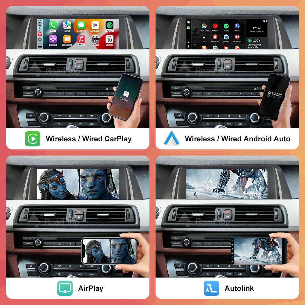 Road Top Wireless CarPlay Android Auto Receiver For BMW F10F11