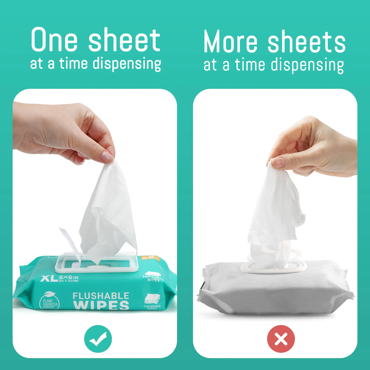 Flushable Septic Safe Plant Based Wet Wipes for Home Cleaning