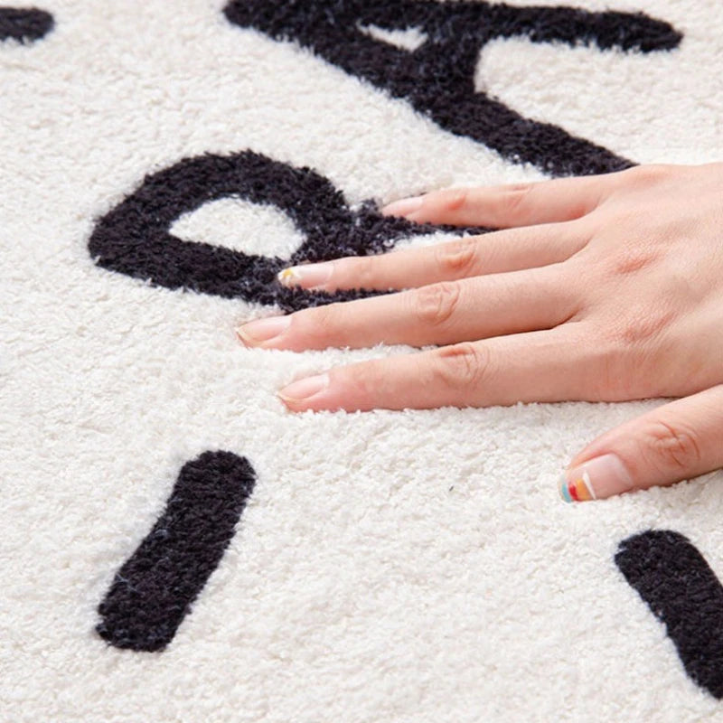 None Nordic Style Plush Carpet - Soft 100 Percent Polyester Geometric Abstract Rug For Living Room And Bedroom