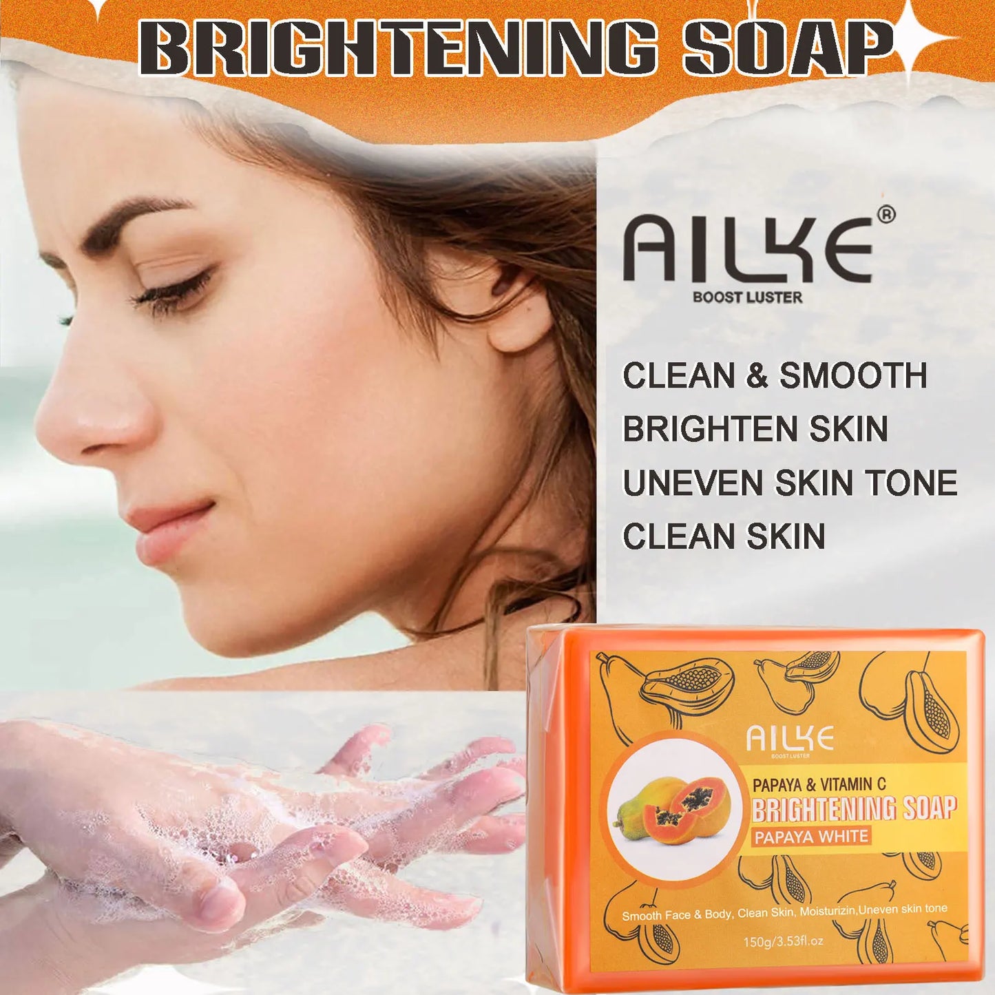 AILKE Glutathione 5in1 Women Skin Care Kit With Body Lotion Serum Dark Spot Cream Brightening Soap