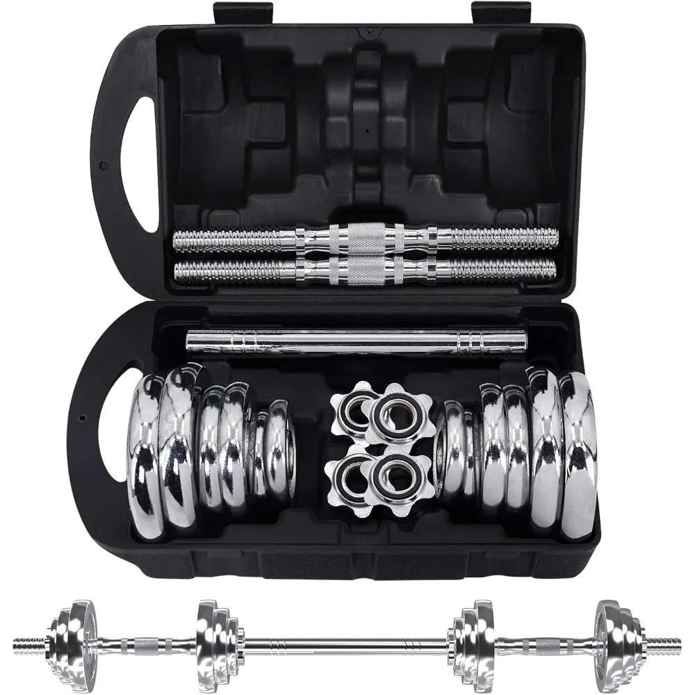 VIVITORY Adjustable Dumbbells Set With Barbell Rod For Strength Training