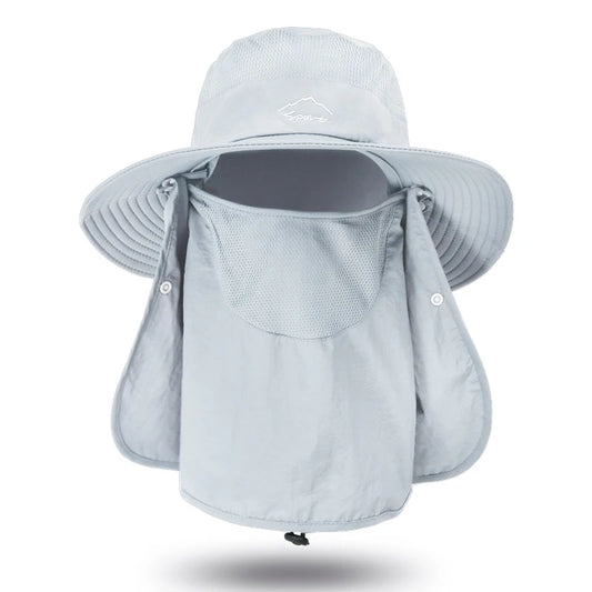 Unisex Nylon Bucket Hat Face Mask Sun Protection Outdoor Gear