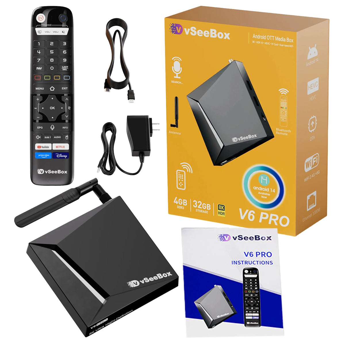 vSeeBox V6 Pro 8K Android TV Streaming Media Player