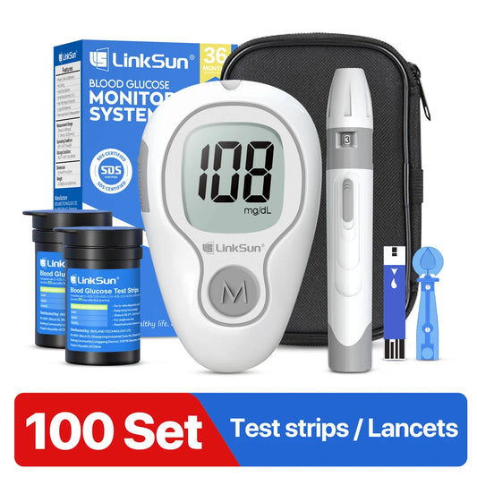Linksun Blood Glucose Monitor With Lancing Device And Test Strips