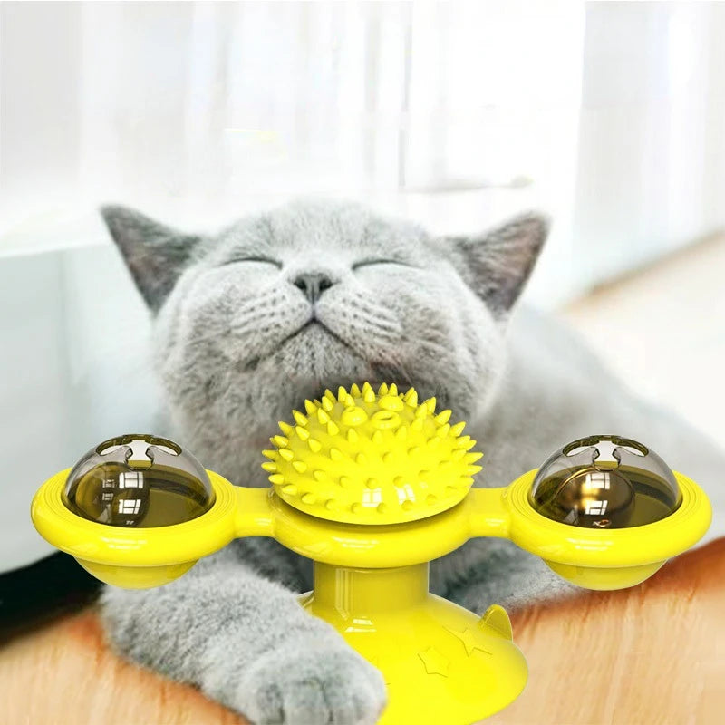 Windmill Cat Toy Interactive Puzzle Turntable For Cats
