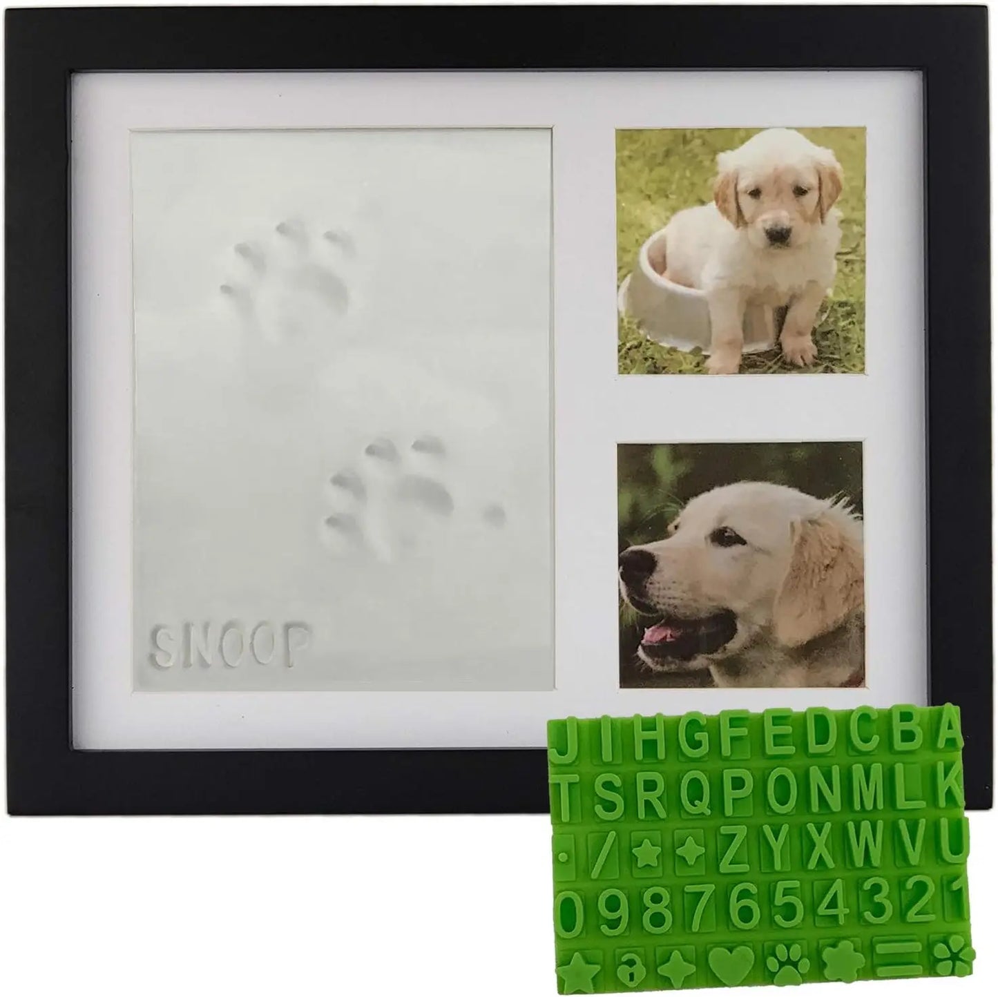 Pet Pawprint Keepsake Kit With Wooden Frame For Memorial Gifts