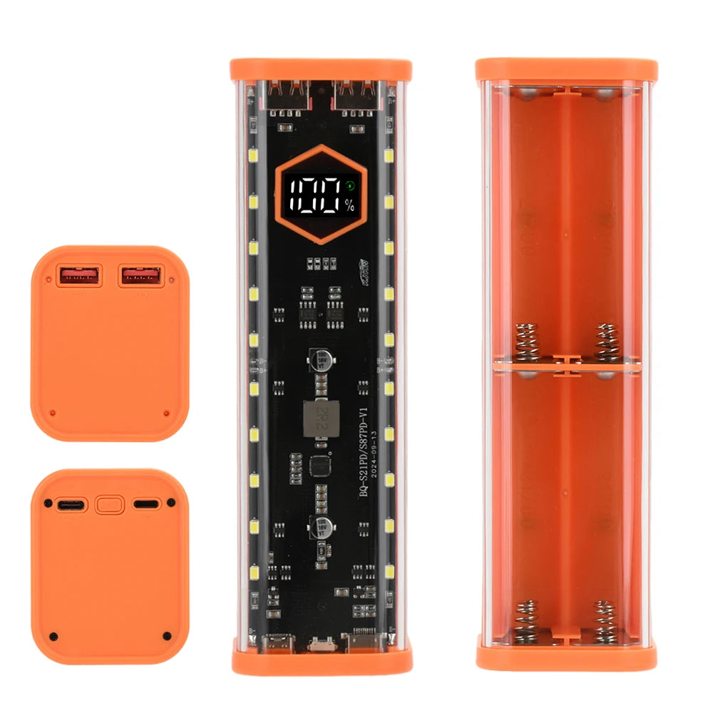 Mecha Transparent 8 Slot 21700 Battery Case Kit Type C