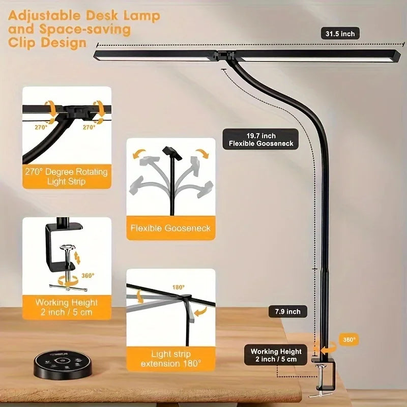 SZRSTH LED Desk Lamp Five-Color Stepless Dimmer For Home