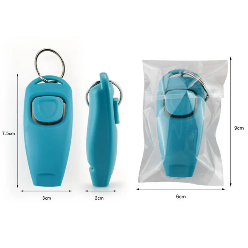 Dog Clicker And Whistle 2 In 1 Training Aid With Key Ring