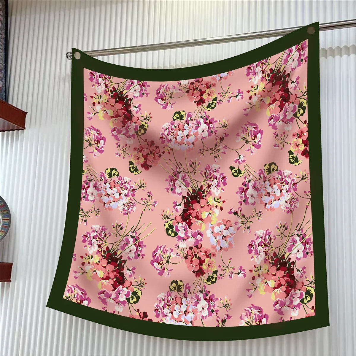 Elegant Silk Floral Square Scarf for Women Hijab Shawl Accessory