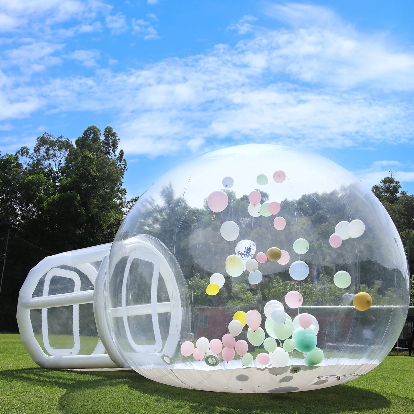 RTS Inflatable 3M 10ft PVC Bubble House Castle for Kids - 750W Blower and 100 Balloons
